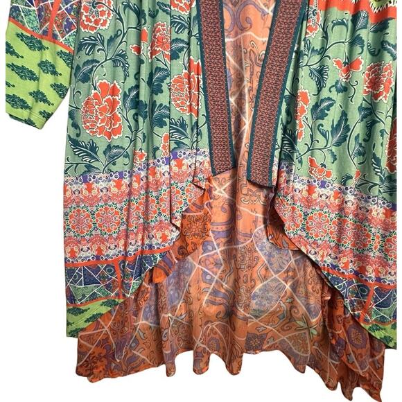 Soft Surroundings Womens 3X Longline Cardigan Kimono Duster Open Front Kimono EC - Picture 6 of 8